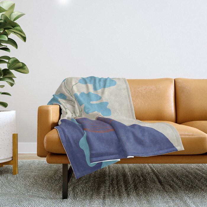 Blue Blooming Throw Blanket Gallery Image 1