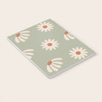 Sage green daisy pattern Notebook Gallery Image 3