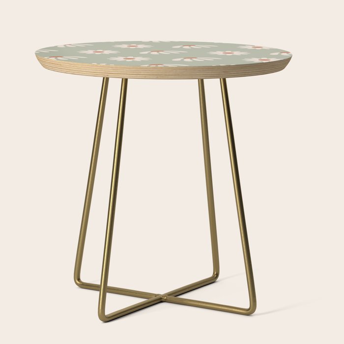 Sage green daisy pattern Side Table Gallery Image 1