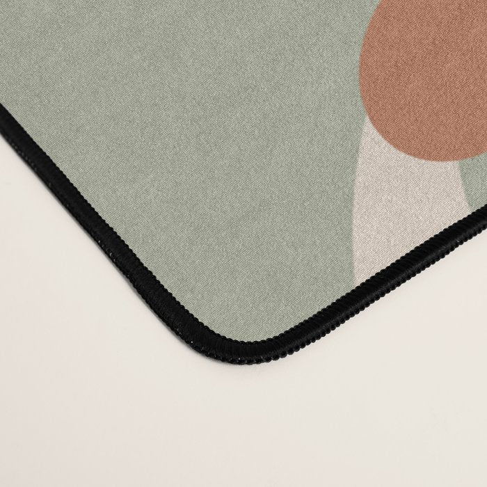 Sage green daisy pattern Desk Mat Gallery Image 4