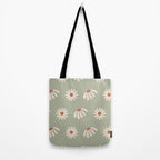 Sage green daisy pattern Tote Bag Gallery Image 2