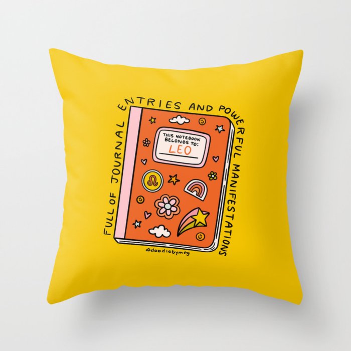 Leo Notebook Throw Pillow Gallery Image 6