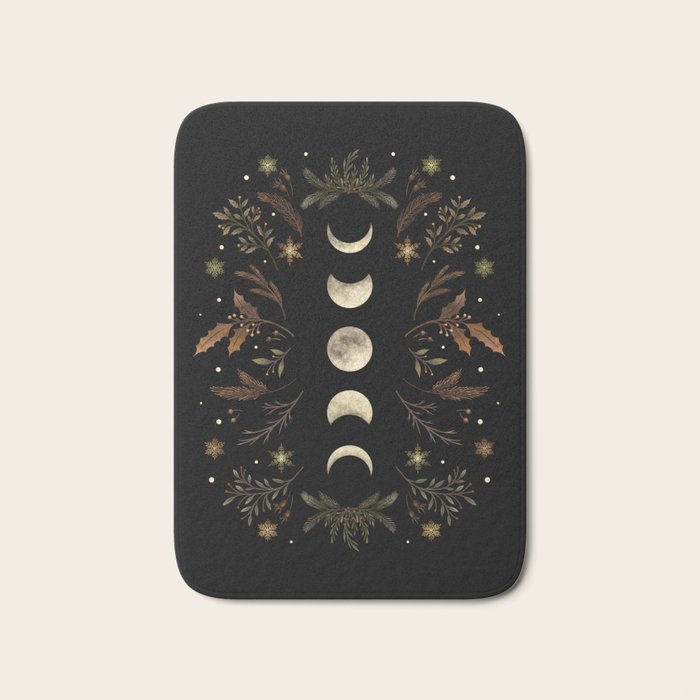 Moonlight Garden - Winter Brown Bath Mat Gallery Image 1