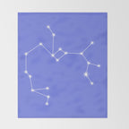 Sagittarius Zodiac Star Constellation Line Art Periwinkle Purple Throw Blanket Gallery Image 2