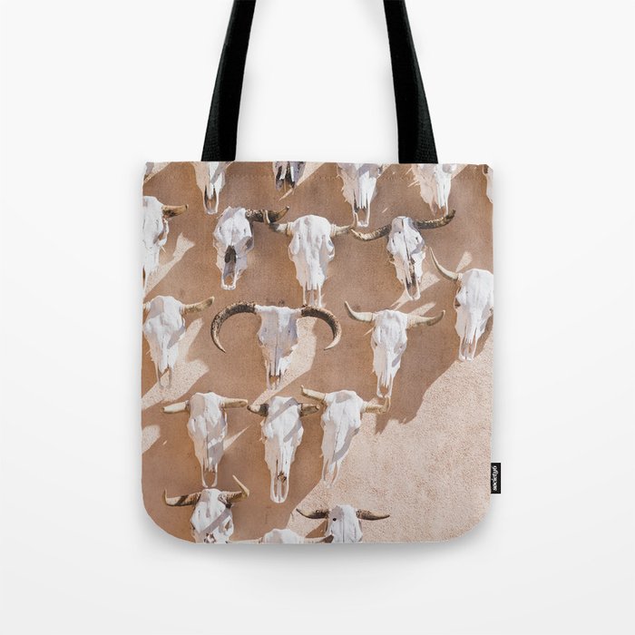Cow Skulls Adobe - West Texas Photography Tote Bag Gallery Image 1