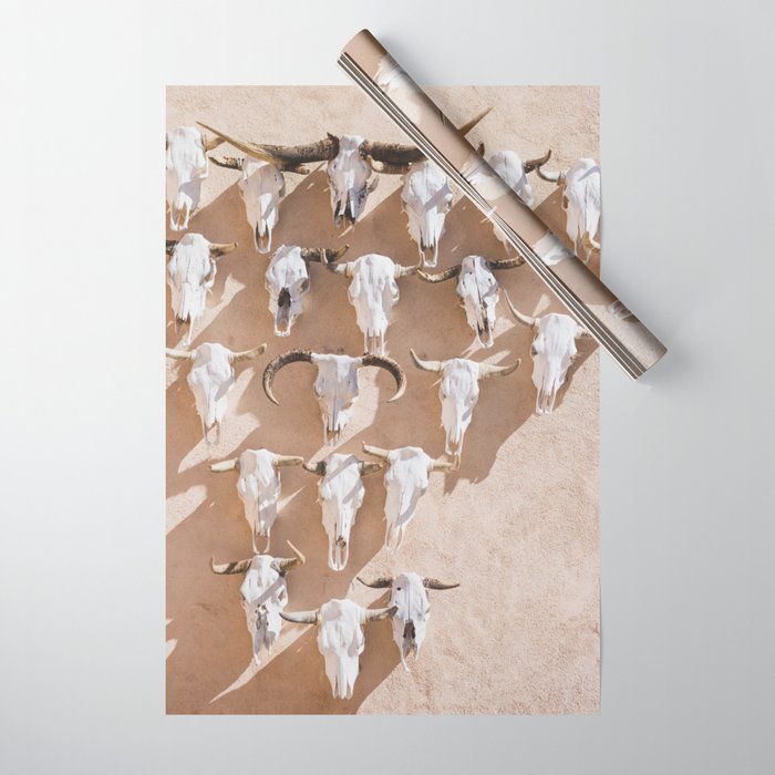 Cow Skulls Adobe - West Texas Photography Wrapping Paper Gallery Image 1