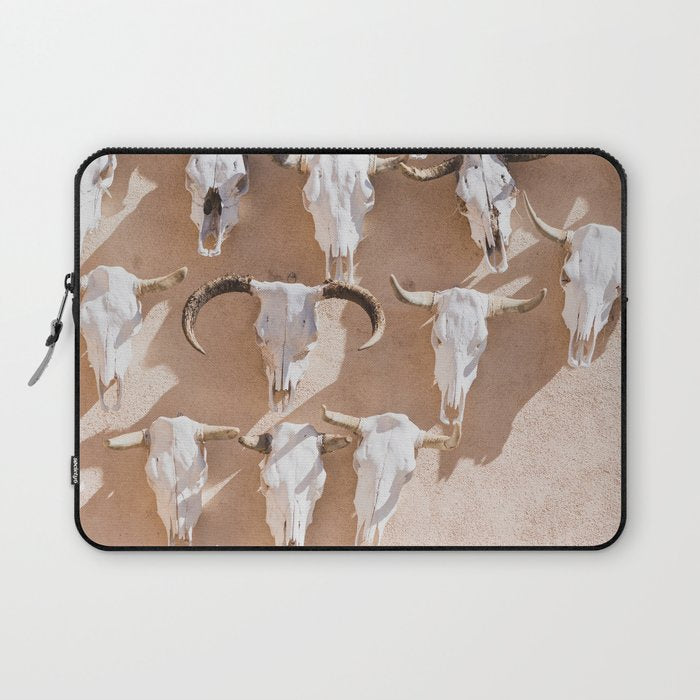 Cow Skulls Adobe - West Texas Photography Laptop Sleeve Gallery Image 1
