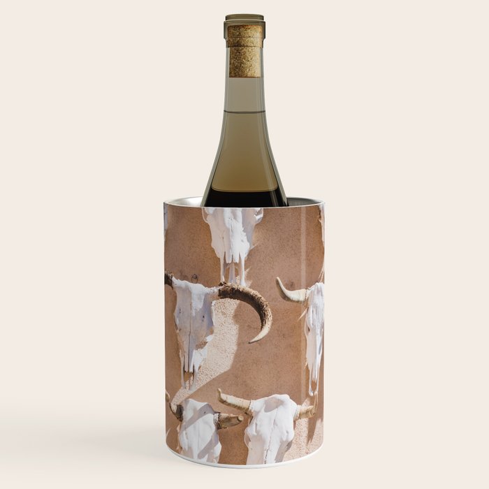 Cow Skulls Adobe - West Texas Photography Wine Chiller Gallery Image 1