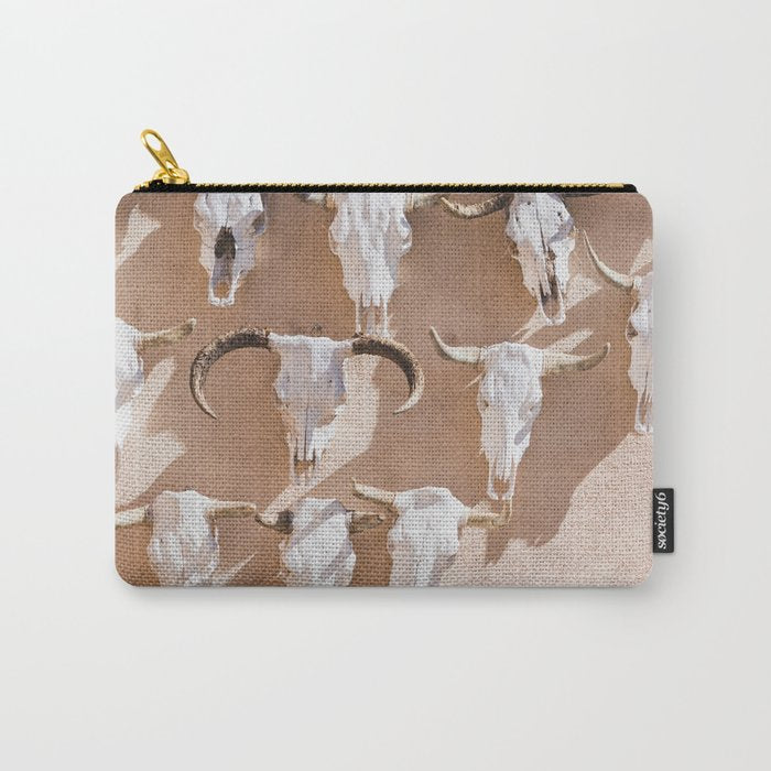 Cow Skulls Adobe - West Texas Photography Carry All Pouch Gallery Image 1