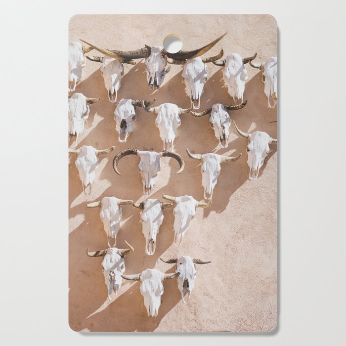 Cow Skulls Adobe - West Texas Photography Cutting Board Gallery Image 1