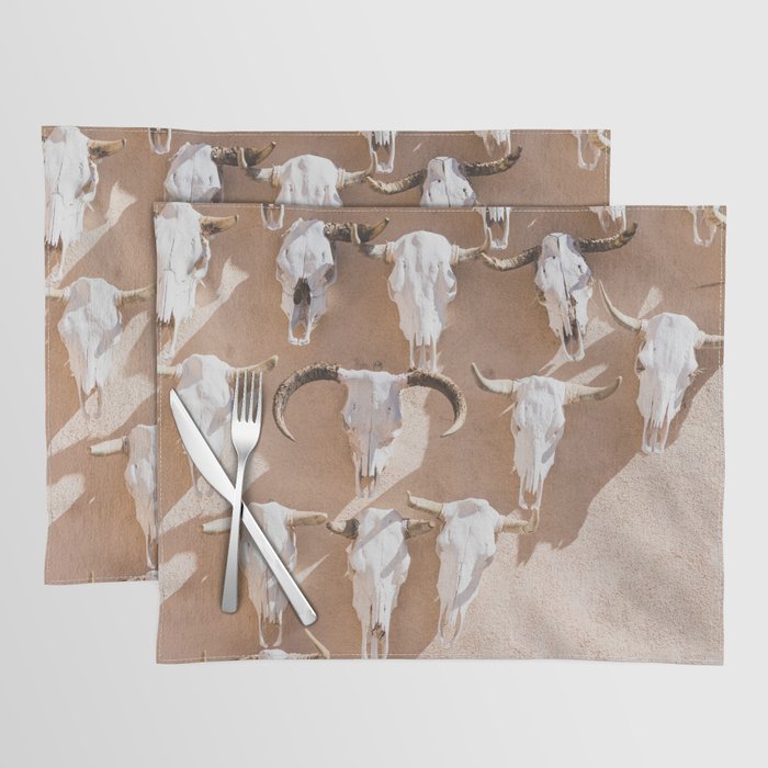Cow Skulls Adobe - West Texas Photography Placemat Gallery Image 1