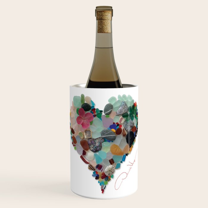 Love -  Sea Glass Heart A Unique Birthday & Fatherâs Day Gift Wine Chiller Gallery Image 1