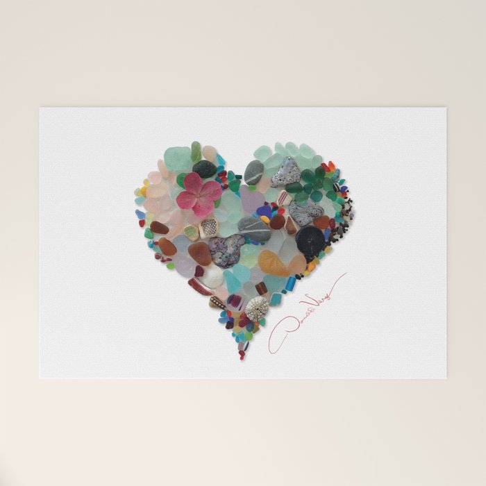 Love -  Sea Glass Heart A Unique Birthday & Fatherâs Day Gift Welcome Mat Gallery Image 1