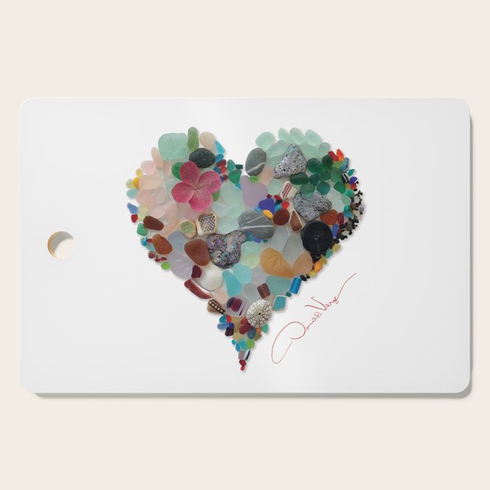 Love -  Sea Glass Heart A Unique Birthday & Fatherâs Day Gift Cutting Board Gallery Image 1