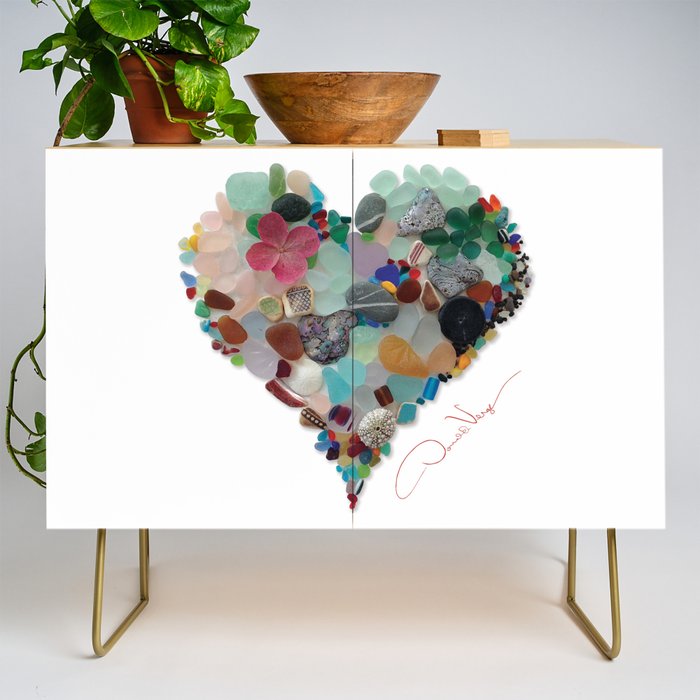 Love -  Sea Glass Heart A Unique Birthday & Fatherâs Day Gift Credenza Gallery Image 1