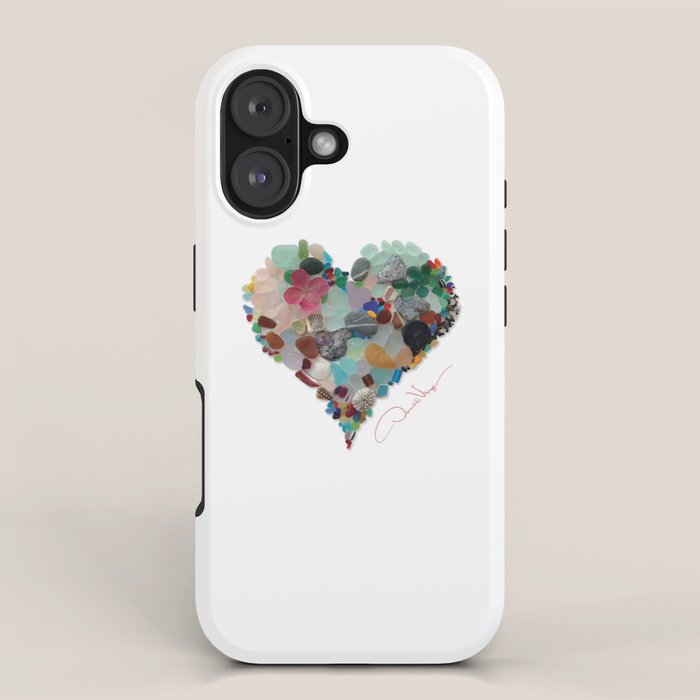 Love -  Sea Glass Heart A Unique Birthday & Fatherâs Day Gift iPhone Case Gallery Image 1