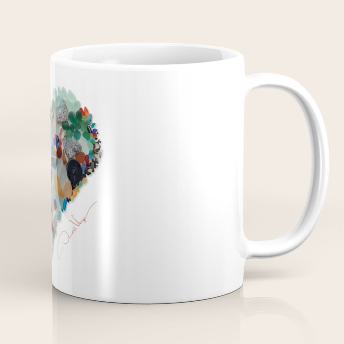Love -  Sea Glass Heart A Unique Birthday & Fatherâs Day Gift Coffee Mug Gallery Image 1