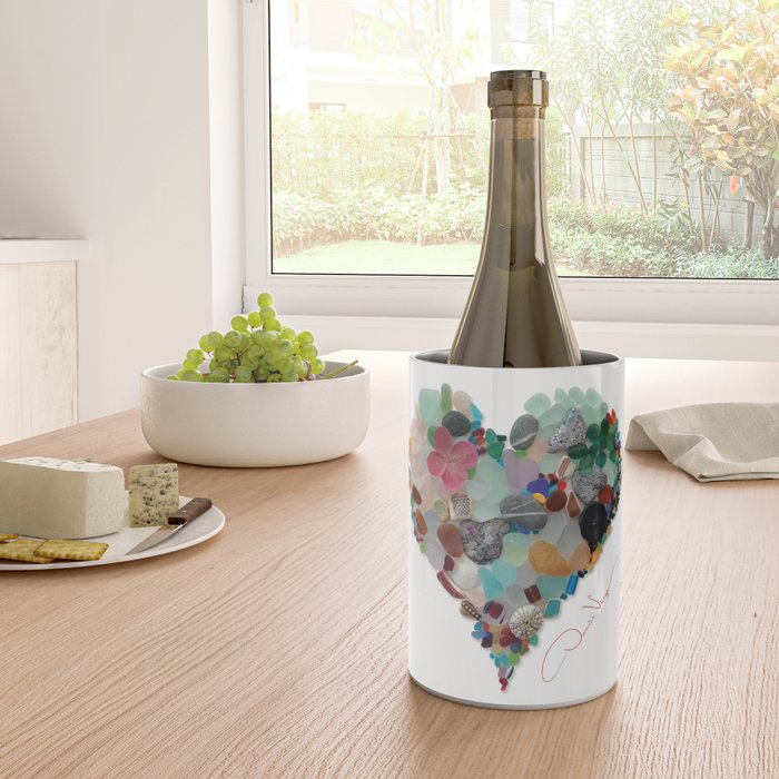Love -  Sea Glass Heart A Unique Birthday & Fatherâs Day Gift Wine Chiller Gallery Image 4