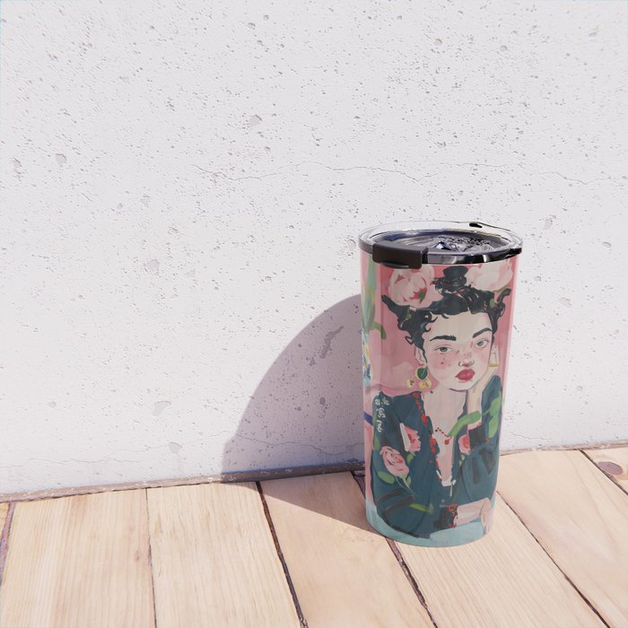 Dreamy Muse in Bloom  Travel Mug Gallery Image 4