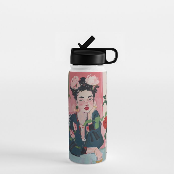 Dreamy Muse in Bloom  Water Bottle Gallery Image 1