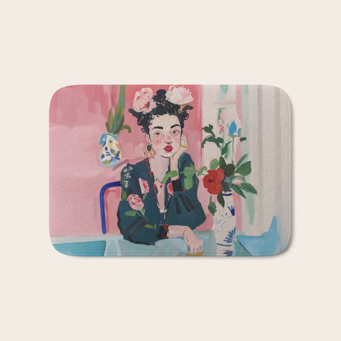 Dreamy Muse in Bloom  Bath Mat Gallery Image 1