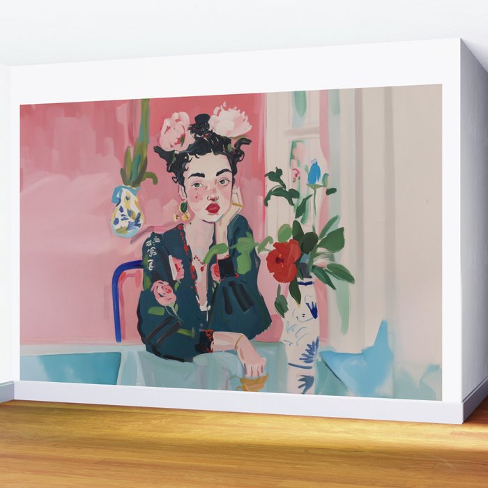 Dreamy Muse in Bloom  Wall Mural Gallery Image 2