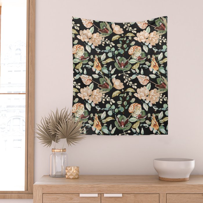 Lush colorful exotic garden C Wall Tapestry Gallery Image 2