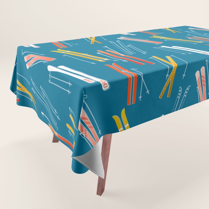 Colorful Ski Pattern Tablecloth Gallery Image 1