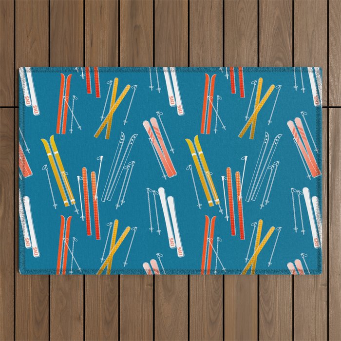Colorful Ski Pattern Outdoor Rug Gallery Image 1