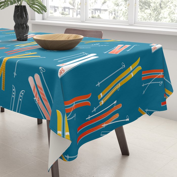 Colorful Ski Pattern Tablecloth Gallery Image 3
