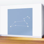 Leo Zodiac Star Constellation Line Art Sky Blue Wall Mural Gallery Image 2