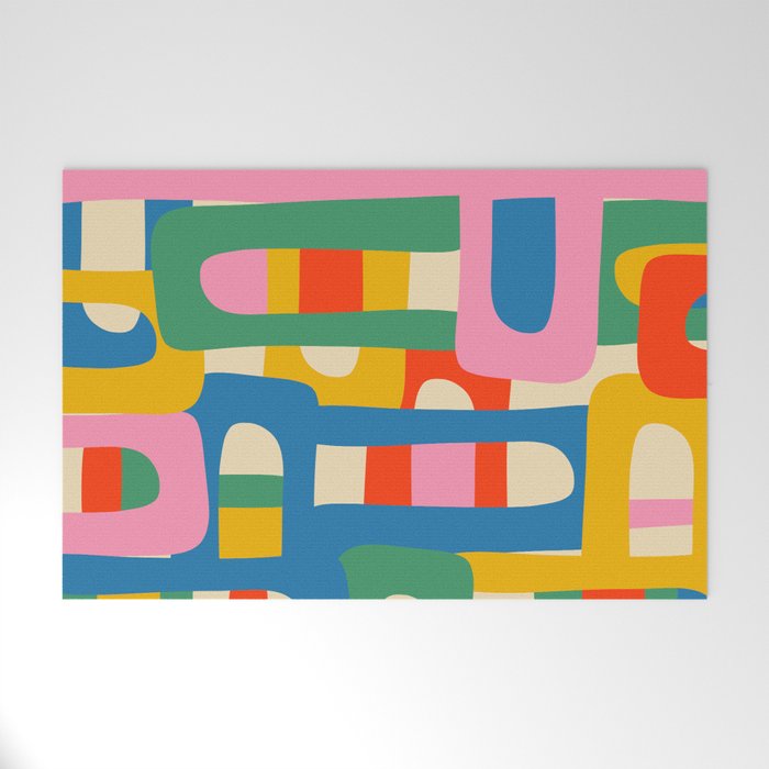 Bo Kaap Colorful Abstract Pattern Welcome Mat Gallery Image 1