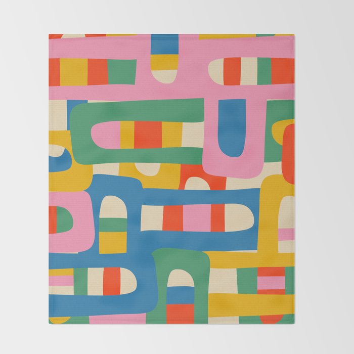 Bo Kaap Colorful Abstract Pattern Throw Blanket Gallery Image 2