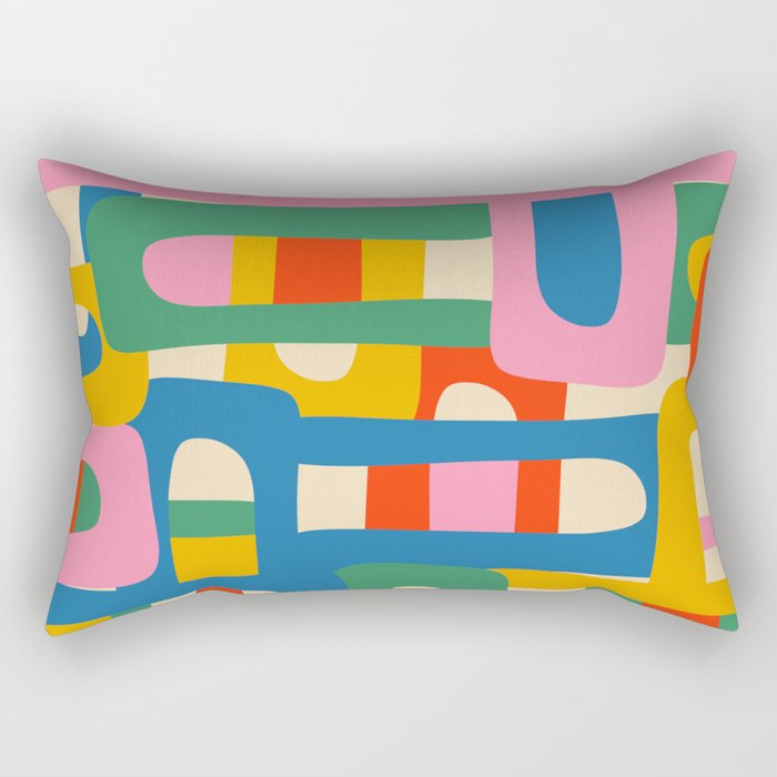 Bo Kaap Colorful Abstract Pattern Rectangular Pillow Gallery Image 2