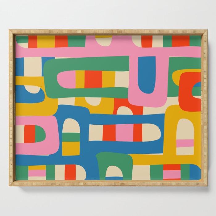 Bo Kaap Colorful Abstract Pattern Serving Tray Gallery Image 1