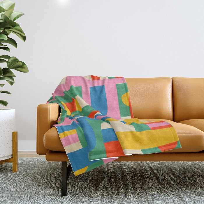 Bo Kaap Colorful Abstract Pattern Throw Blanket Gallery Image 1