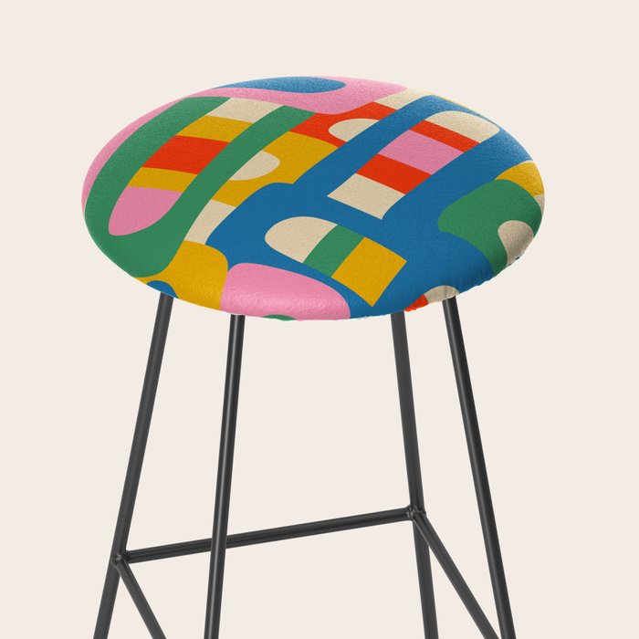 Bo Kaap Colorful Abstract Pattern Stool Gallery Image 2