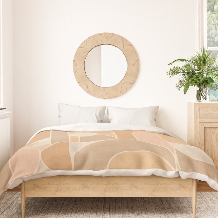 Abstract Bauhaus Shapes - Neutral Colors Duvet Cover Gallery Image 3