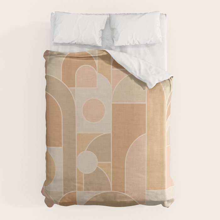 Abstract Bauhaus Shapes - Neutral Colors Duvet Cover Gallery Image 6