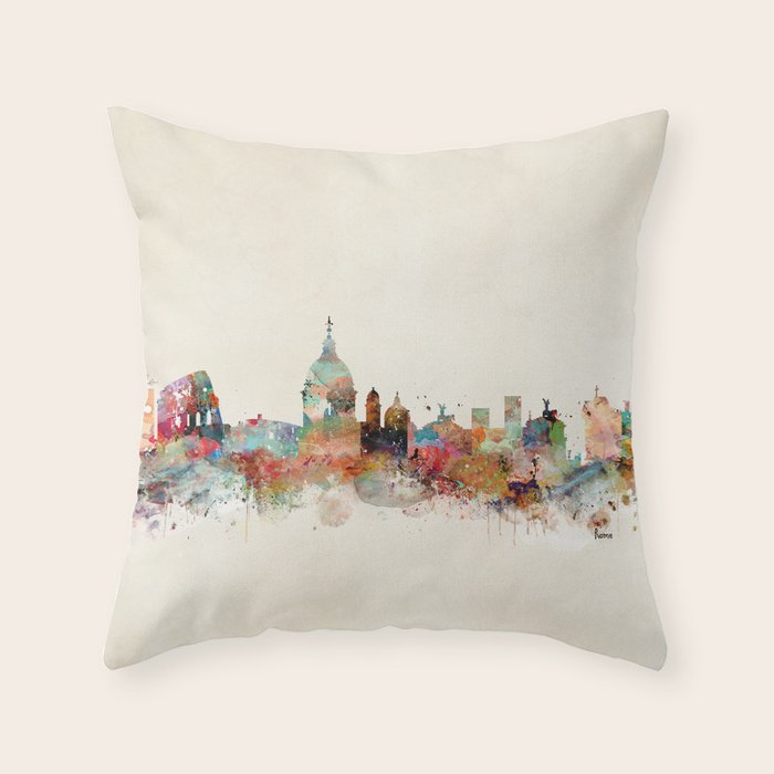 rome italy skyline Throw Pillow Gallery Image 6
