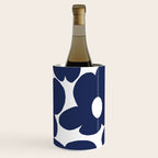 Large Dark Blueberry Blue Retro Flowers White Background #decor #society6 #buyart Wine Chiller Gallery Image 3
