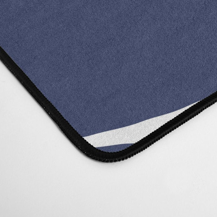 Large Dark Blueberry Blue Retro Flowers White Background #decor #society6 #buyart Desk Mat Gallery Image 4