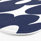 Large Dark Blueberry Blue Retro Flowers White Background #decor #society6 #buyart Bath Mat Gallery Image 3