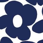 Large Dark Blueberry Blue Retro Flowers White Background #decor #society6 #buyart Coffee Mug Gallery Image 2
