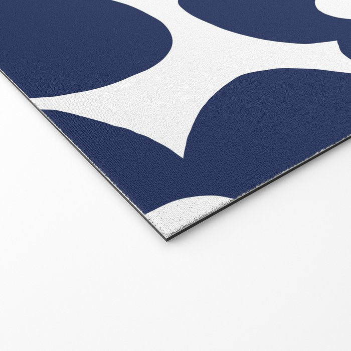 Large Dark Blueberry Blue Retro Flowers White Background #decor #society6 #buyart Welcome Mat Gallery Image 2