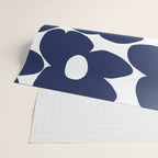 Large Dark Blueberry Blue Retro Flowers White Background #decor #society6 #buyart Wrapping Paper Gallery Image 2