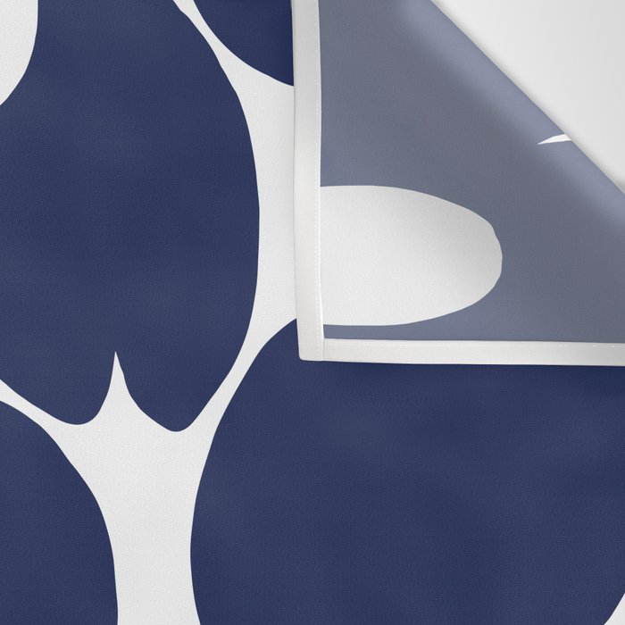 Large Dark Blueberry Blue Retro Flowers White Background #decor #society6 #buyart Wall Tapestry Gallery Image 3