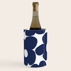 Large Dark Blueberry Blue Retro Flowers White Background #decor #society6 #buyart Wine Chiller Gallery Image 2