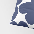 Large Dark Blueberry Blue Retro Flowers White Background #decor #society6 #buyart Pillow Sham Gallery Image 4