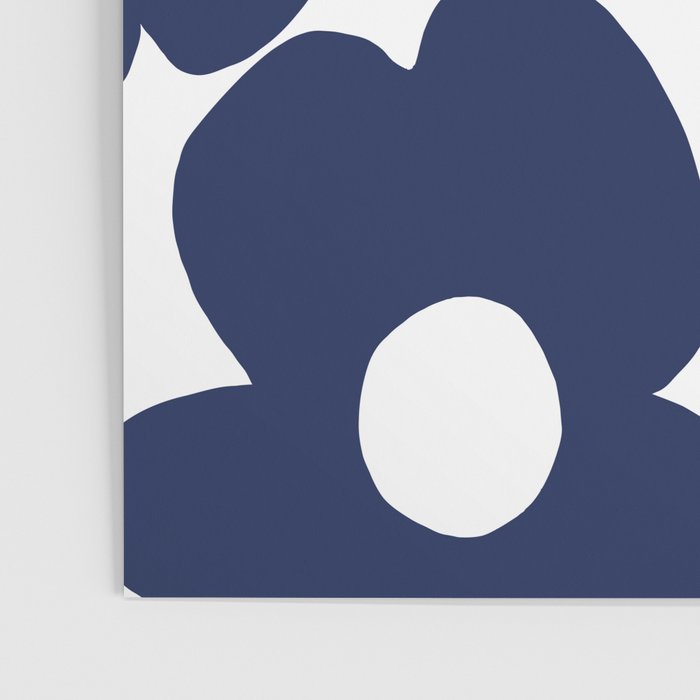 Large Dark Blueberry Blue Retro Flowers White Background #decor #society6 #buyart Poster Gallery Image 3